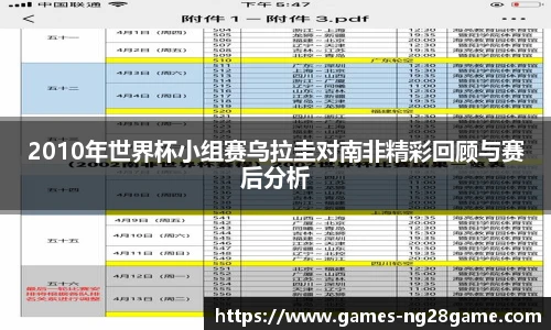 2010年世界杯小组赛乌拉圭对南非精彩回顾与赛后分析